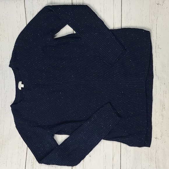Talbots Navy Blue Speckled Crew Neck Sweater Size Small - Picture 1 of 6